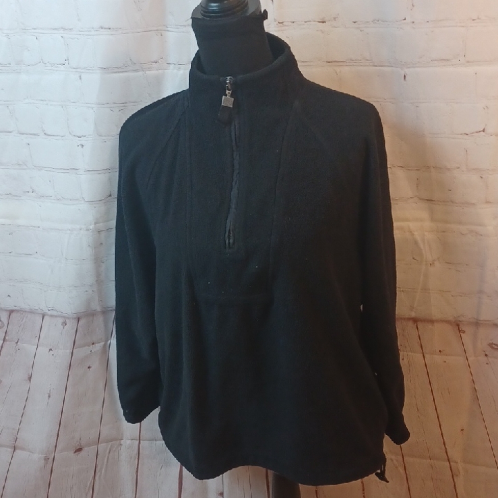 Eddie Bauer Womans Black Warm Winter Y2K Fleece Jacket XL